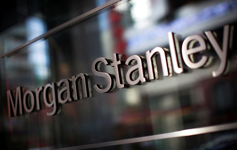 &copy; Reuters. FILE PHOTO: The corporate logo of financial firm Morgan Stanley is pictured on the company's world headquarters in the Manhattan borough of New York City, January 20, 2015.  REUTERS/Mike Segar/File Photo