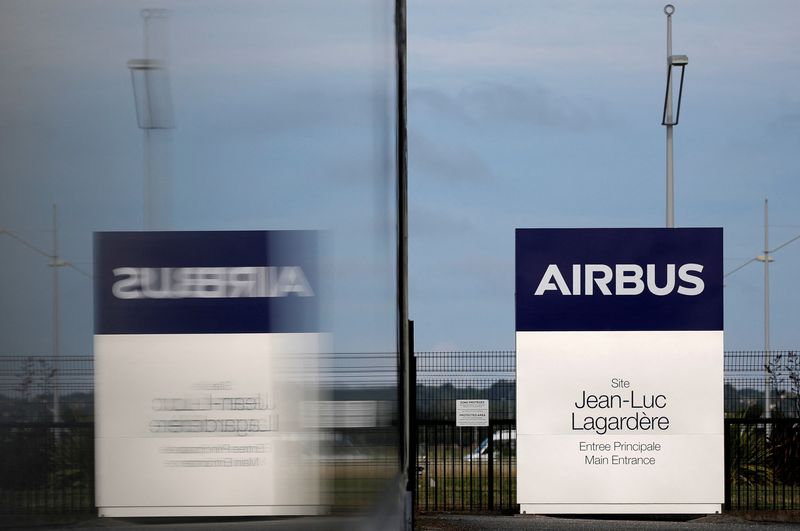 &copy; Reuters. Entrada de fábrica da Airbus em Blagnac, perto de Toulouse, na França
18/06/2020 REUTERS/Stephane Mahe
