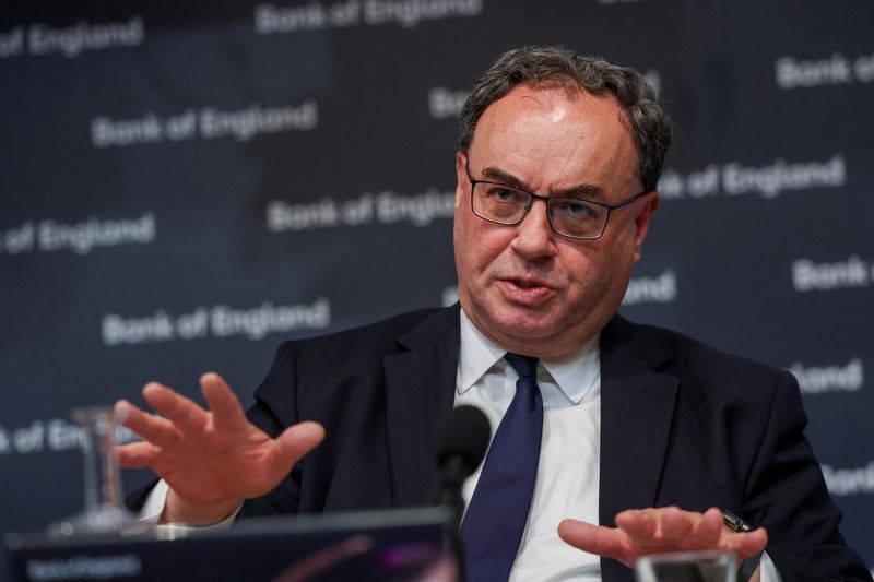 &copy; Reuters. FILE PHOTO-The Governor of the Bank of England, Andrew Bailey, attends a press conference in London, Britain, May 11, 2023. REUTERS/Henry Nicholls/Pool