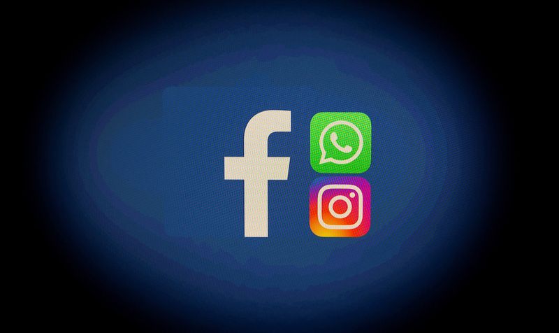 &copy; Reuters. Ilustração dos logos do Facebook, Whatsapp e Instagram
4/10/2021 REUTERS/Dado Ruvic/Ilustração/Arquivo