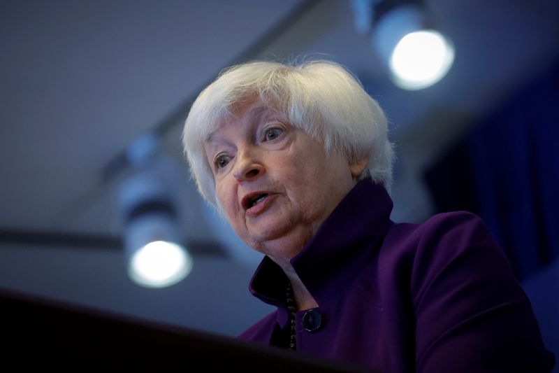 © Reuters. U.S. Treasury Secretary Janet Yellen speaks during a press conference at the U.S. embassy in Beijing, China, July 9, 2023. REUTERS/Thomas Peter