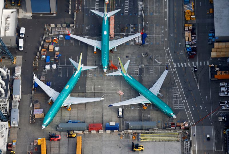 &copy; Reuters. Photo d'archives d'avions Boeing 737 MAX garés sur le tarmac de l'usine Boeing de Renton. /Photo prise le 21 mars 2019 à Renton, Etats-Unis/REUTERS/Lindsey Wasson