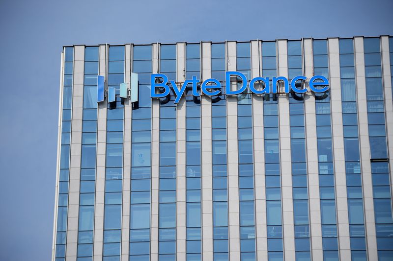 © Reuters. The ByteDance logo is seen at one of the company's office buildings in Shanghai, China July 4, 2023. REUTERS/Aly Song/File Photo