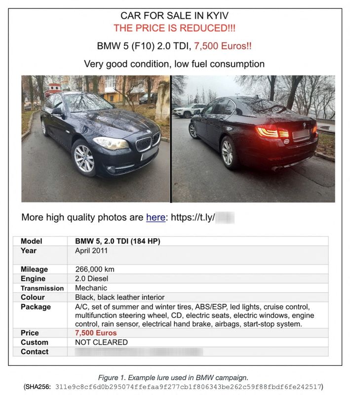 Exclusive-Russian hackers lured embassy workers in Ukraine with an ad for a cheap BMW