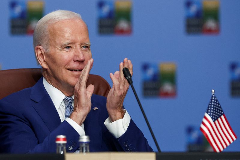 &copy; Reuters. U.S. President Joe Biden attends a NATO leaders summit in Vilnius, Lithuania July 11, 2023. REUTERS/Kacper Pempel