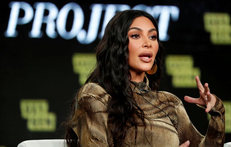 &copy; Reuters. FILE PHOTO: Television personality Kim Kardashian attends a panel for the documentary "Kim Kardashian West: The Justice Project" during the Winter TCA (Television Critics Association) Press Tour in Pasadena, California, U.S., January 18, 2020. REUTERS/Mar