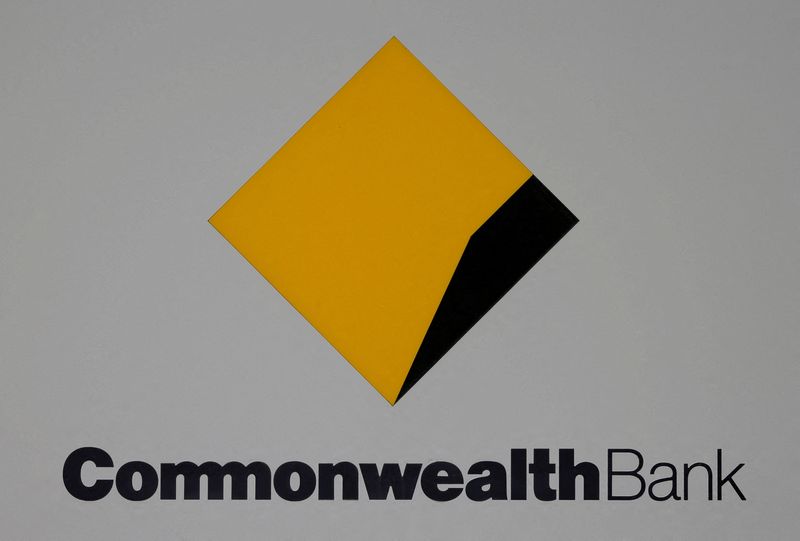 &copy; Reuters. FILE PHOTO: The Commonwealth Bank (CBA) corporate logo is pictured outside the bank's headquarters in Sydney, Australia, August 9, 2017.    REUTERS/Jason Reed/File Photo