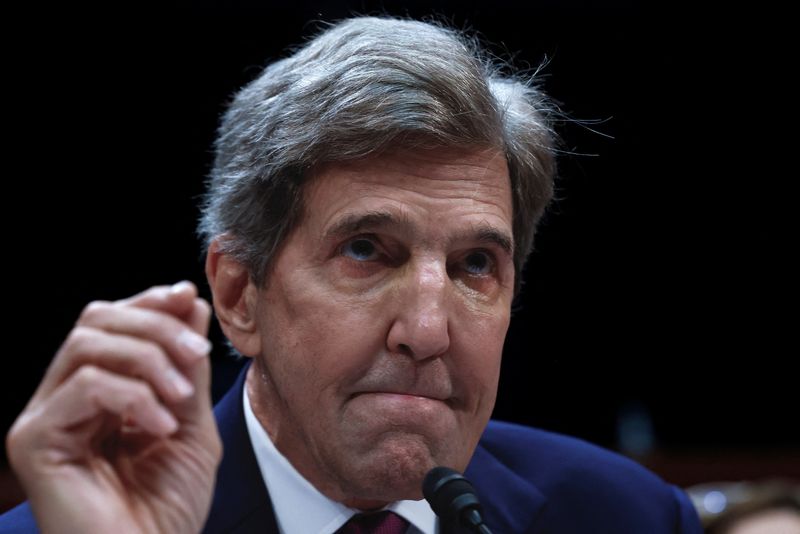 &copy; Reuters. U.S. Special Presidential Envoy for Climate John Kerry testifies before a House Foreign Affairs Oversight and Accountability Subcommittee hearing on the State Department's climate budget, on Capitol Hill in Washington, June 13, 2023. REUTERS/Evelyn Hockst