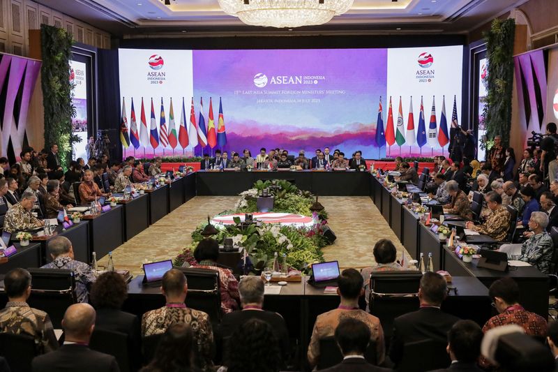 © Reuters. A general view of the East Asia Summit Foreign Ministers' Meeting in Jakarta, Indonesia, 14 July 2023. ADI WEDA/Pool via REUTERS