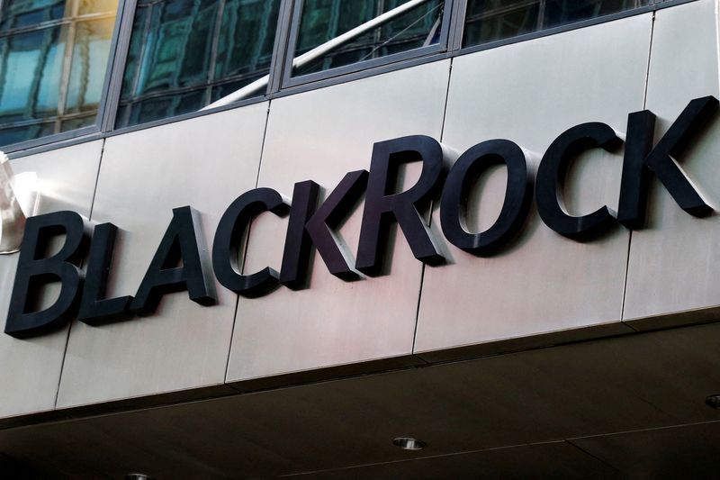 &copy; Reuters. Photo d'archives: Le logo de BlackRock est visible à l'extérieur de ses bureaux à New York, aux États-Unis. /Photo prise le 17 octobre 2016/REUTERS/Brendan McDermid