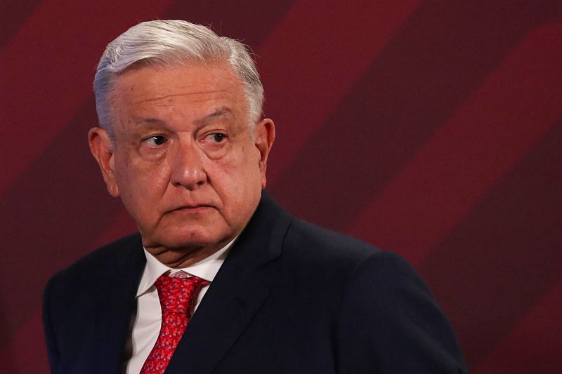 © Reuters. FILE PHOTO: Mexico's President Andres Manuel Lopez Obrador attends a press conference, at the National Palace in Mexico City, Mexico June 5, 2023. REUTERS/Henry Romero/File Photo