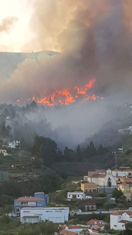 Thousands evacuated as firefighters battle to control La Palma wildfire