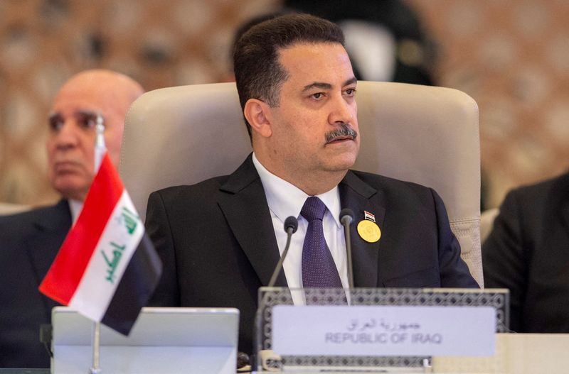 &copy; Reuters. FILE PHOTO: Iraqi Prime Minister Mohammed Shia al-Sudani, attends the Arab League Summit in Jeddah, Saudi Arabia, May 19, 2023. Iraqi Prime Minister Media Office/Handout via REUTERS 