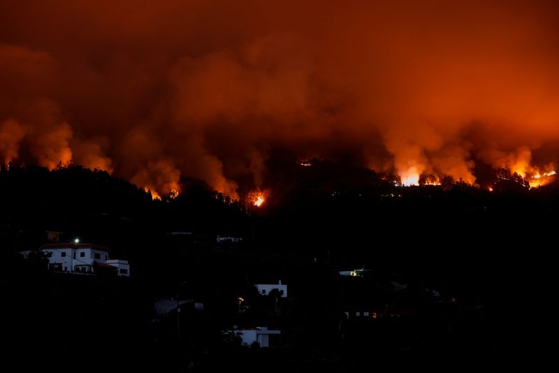 © Reuters. General view of the Tijarafe fire on the Canary Island of La Palma, Spain July 16, 2023 REUTERS/Borja Suarez