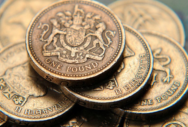 &copy; Reuters. FILE PHOTO: A pile of one pound coins is seen, in central London June 17, 2008.   REUTERS/Toby Melville (BRITAIN)/File Photo