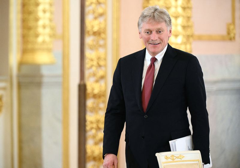 &copy; Reuters. FOTO DE ARCHIVO. El portavoz del Kremlin, Dmitri Peskov, llega a las conversaciones entre Rusia y China en el Kremlin en Moscú, Rusia. 21 de marzo de 2023. Sputnik/Alexei Maishev/Kremlin vía REUTERS