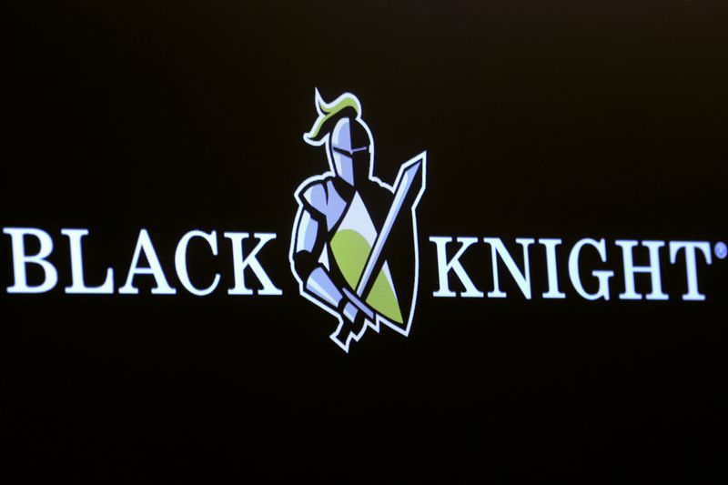&copy; Reuters. FILE PHOTO: A screen displays the logo for Black Knight on the floor of the New York Stock Exchange (NYSE) in New York City, U.S., May 4, 2022.  REUTERS/Brendan McDermid/File Photo