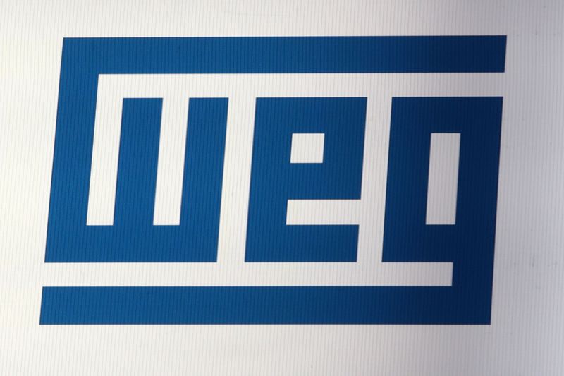 &copy; Reuters. FILE PHOTO: The company logo for Weg is displayed on a screen on the floor of Brazil's B3 Stock Exchange in Sao Paulo, Brazil, July 25, 2019. Picture taken July 25, 2019. REUTERS/Amanda Perobelli