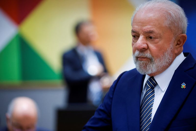 &copy; Reuters. Brazil's President Luiz Inacio Lula da Silva attends a roundtable during the summit between leaders of the European Union (EU) and the Community of Latin American and Caribbean States (CELAC), in Brussels, Belgium July 17, 2023. REUTERS/Johanna Geron