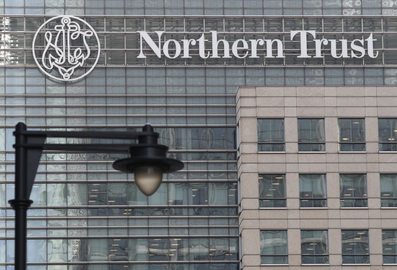&copy; Reuters. FILE PHOTO: The Northern Trust logo is seen at their offices at Canary Wharf financial district in London,Britain, March 3, 2016.  REUTERS/Reinhard Krause/File Photo