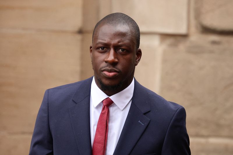 &copy; Reuters. Benjamin Mendy chega em tribunal britânico
 14/7/2023    REUTERS/Phil Noble