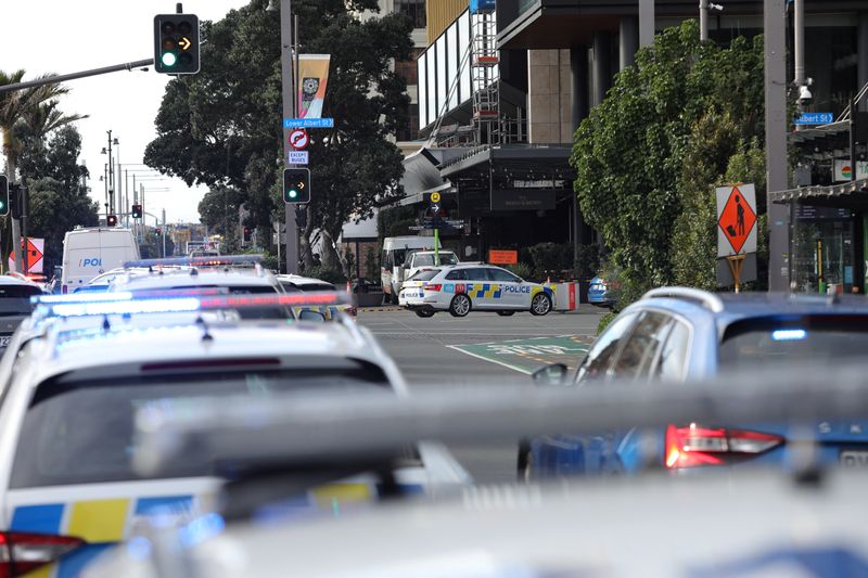 &copy; Reuters. Police vehicles are seen near the location of a reported shooting in Auckland, New Zealand on July 20, 2023. REUTERS/Nathan Frandino