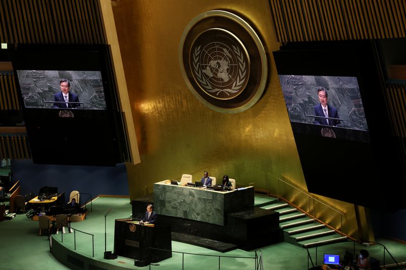 &copy; Reuters. South Korea's Ambassador to the United Nations Cho Hyun speaks during a meeting of the U.N. General Assembly after China and Russia vetoed new sanctions on North Korea in the U.N. Security Council, at U.N. headquarters in New York City, New York, U.S., Ju