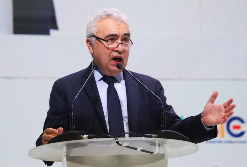 &copy; Reuters. FILE PHOTO: Dr. Fatih Birol, Executive Director of the International Energy Agency speaks during the 15th Singapore International Energy Week, in Singapore October 25, 2022. REUTERS/Isabel Kua/File Photo