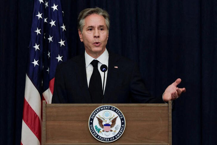 &copy; Reuters. Imagen de archivo del secretario de Estado de EEUU, Antony Blinken, durante una conferencia de prensa en Yakarta, Indonesia. 14 julio 2023. REUTERS/Ajeng Dinar Ulfiana