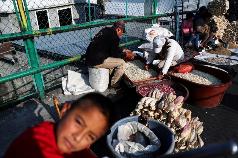 &copy; Reuters. FILE PHOTO: People sell corn grains at a public market in Ozumba de Alzate, State of Mexico, Mexico, May 24, 2022. REUTERS/Edgard Garrido/File Photo