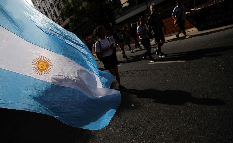 &copy; Reuters. Bandeira da Argentina vista nas ruas de Buenos Aires
24/03/2023
REUTERS/Agustin Marcarian