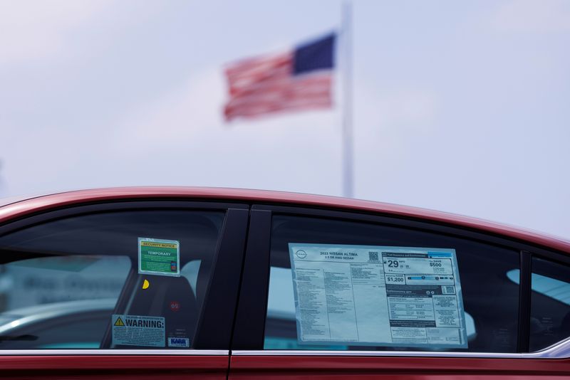 &copy; Reuters. A car is shown for sale at a car lot in National City, California , U.S., June 15, 2022.    REUTERS/Mike Blake