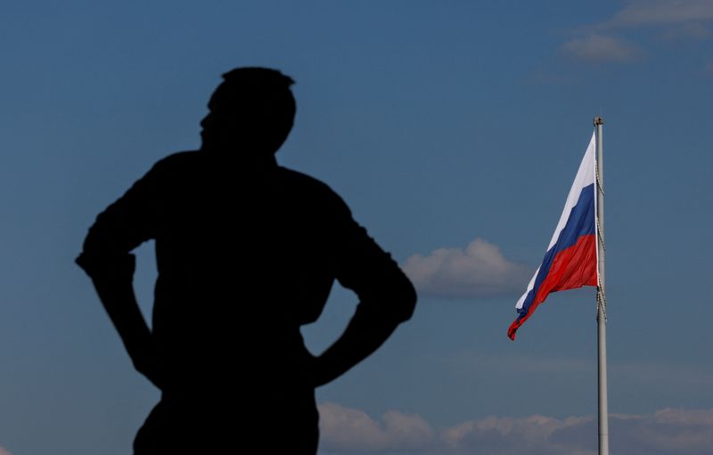 &copy; Reuters. Drapeau national de la Russie à Moscou. /Photo prise le 26 juin 2023/REUTERS/Maxim Shemetov