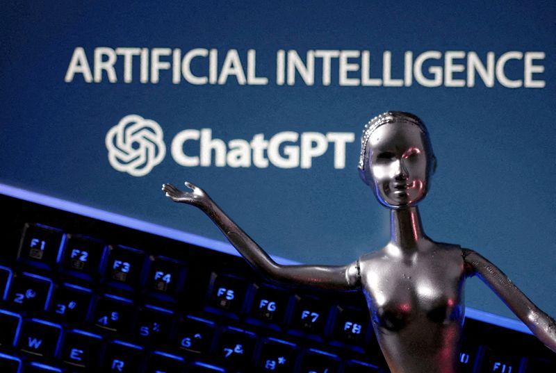 &copy; Reuters. FILE PHOTO: ChatGPT logo and AI Artificial Intelligence words are seen in this illustration taken, May 4, 2023. REUTERS/Dado Ruvic/Illustration/File Photo