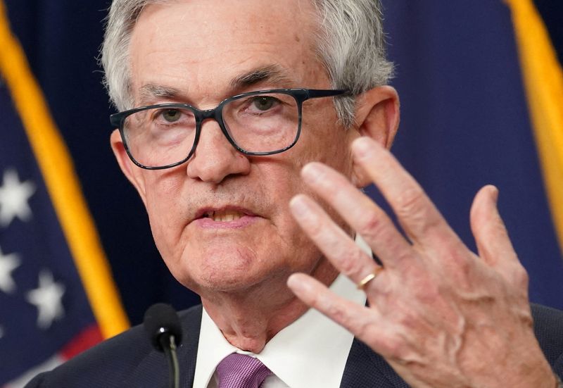 &copy; Reuters. FILE PHOTO: U.S. Federal Reserve Chairman Jerome Powell speaks during a press conference in Washington, U.S, June 14, 2023. REUTERS/Kevin Lamarque/