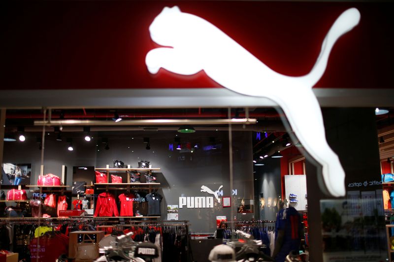 &copy; Reuters. FILE PHOTO: The logo of Puma sportswear company is seen at its store at Tbilisi Mall in Tbilisi, Georgia, April 22, 2016. REUTERS/David Mdzinarishvili