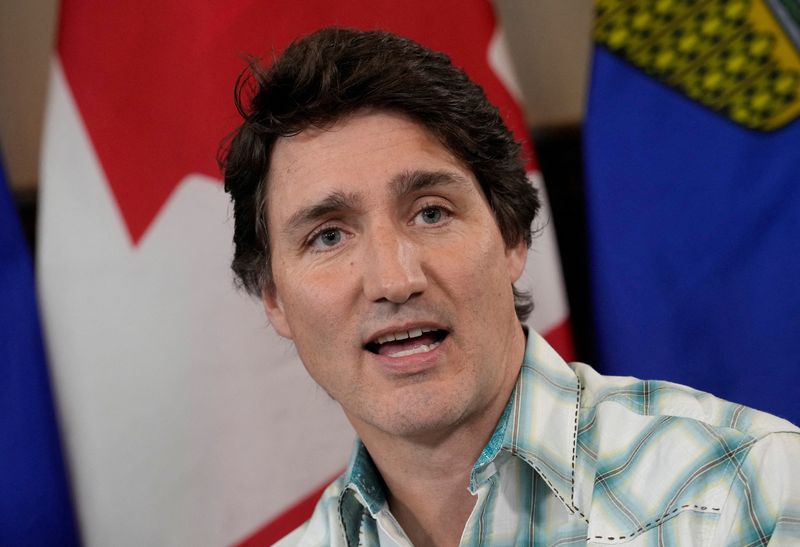 &copy; Reuters. Primeiro-ministro do Canadá, Justin Trudeau, durante visita a Calgary
07/07/2023 REUTERS/Todd Korol