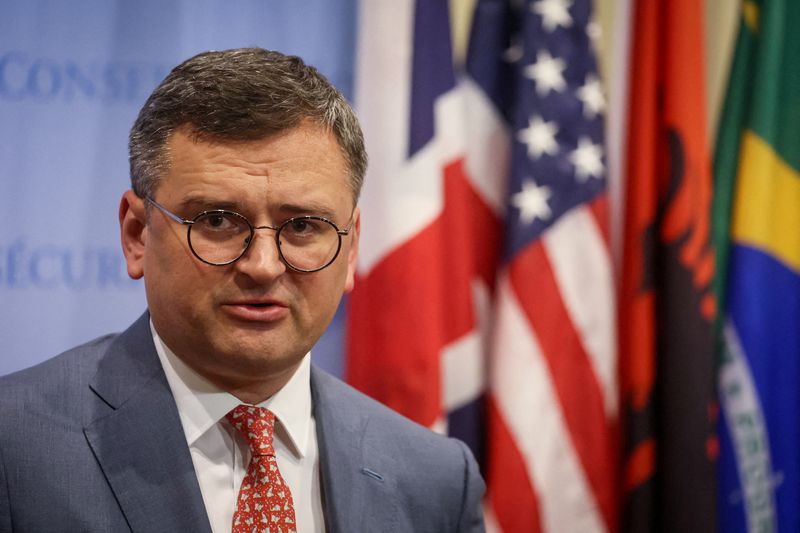 &copy; Reuters. Ministro das Relações Exteriores da Ucrânia, Dmytro Kuleba, durante reunião do Conselho de Segurança da Organização das Nações Unidas (ONU) em Nova York
17/07/2023 REUTERS/Brendan McDermid