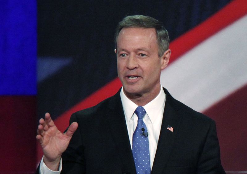 &copy; Reuters. Democratic U.S. presidential candidate former Governor Martin O'Malley speaks at the NBC News - YouTube Democratic presidential candidates debate in Charleston, South Carolina in this January 17, 2016 file photo. Former Maryland Governor Martin O'Malley, 