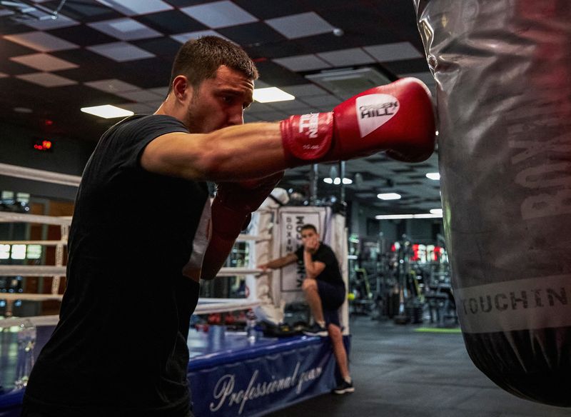 &copy; Reuters. Yaroslav Khartsyz, atleta ucraniano de boxe, treina em Kharkiv
 25/7/2023     REUTERS/Viktoriia Yakymenko