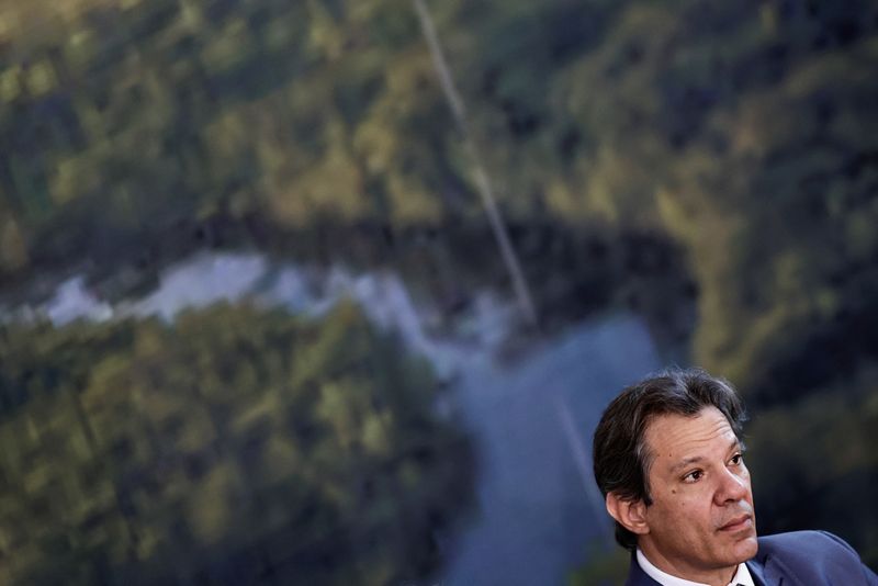 &copy; Reuters. Brazil's Finance Minister Fernando Haddad attends an event for the World Environment Day at Planalto Palace in Brasilia, Brazil June 5, 2023. REUTERS/Ueslei Marcelino