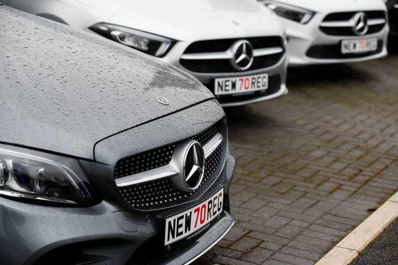 &copy; Reuters. FILE PHOTO: New cars are pictured at a car dealership, as Britain's car industry body releases monthly new car sales figures, in Cheshire, Britain October 5, 2020 REUTERS/Jason Cairnduff/File Photo