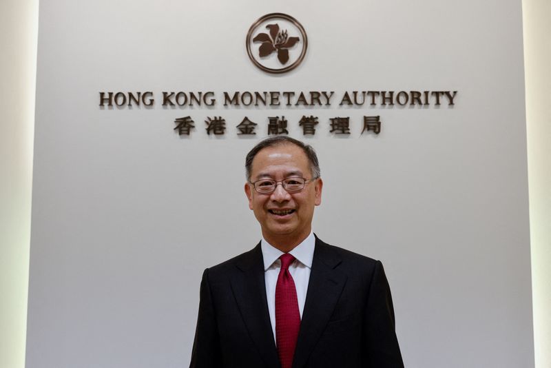 &copy; Reuters. FILE PHOTO: Eddie Yue Wai-man, Chief Executive of the Hong Kong Monetary Authority (HKMA) poses for a picture during an interview with Reuters in Hong Kong, China November 4, 2022. REUTERS/Tyrone Siu/File Photo