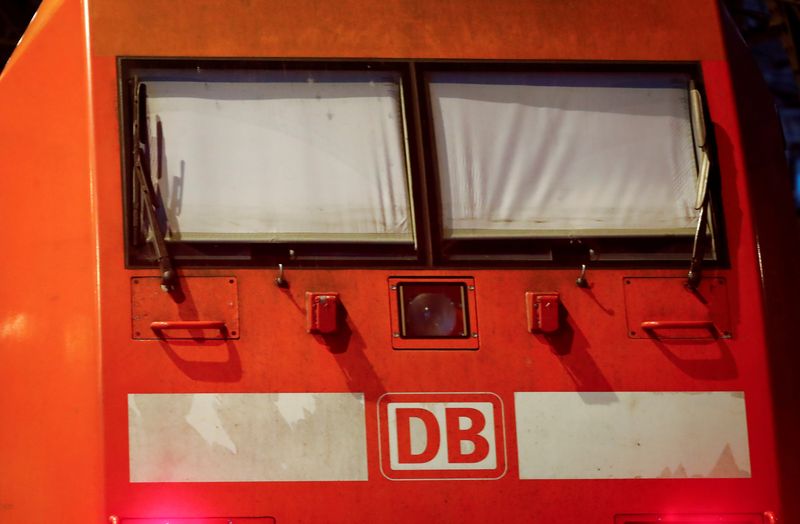 &copy; Reuters. The window shades of a Deutsche Bahn locomotive are closed during a rail workers' strike across the country due to a pay dispute with Deutsche Bahn, in Cologne, Germany December 10, 2018.    REUTERS/Wolfgang Rattay/File photo