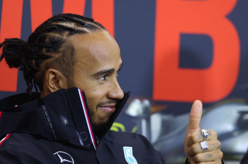 &copy; Reuters. Lewis Hamilton em entrevista coletiva antes do GP da Bélgica de F1
27/07/2023
REUTERS/Johanna Geron