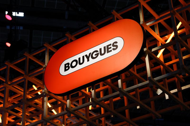 &copy; Reuters. FILE PHOTO: A logo of Bouygues is seen at the Viva Technology conference dedicated to innovation and startups at Porte de Versailles exhibition center in Paris, France, June 14, 2023. REUTERS/Gonzalo Fuentes/File Photo