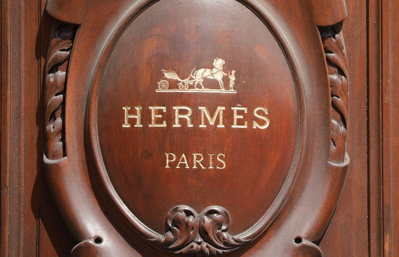 &copy; Reuters. FILE PHOTO: The logo of Hermes is seen on a store in Paris, France, April 24, 2020.  REUTERS/Charles Platiau/File Photo