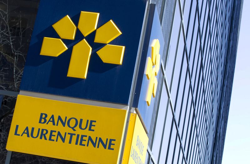 &copy; Reuters. FILE PHOTO: The logo of Laurentian Bank is seen at its head offices in Montreal, April 1, 2015. REUTERS/Christinne Muschi/File Photo