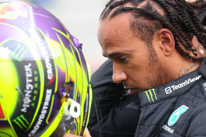 &copy; Reuters. Hamilton antes do sprint na Bélgica
29/07/2023
REUTERS/Johanna Geron