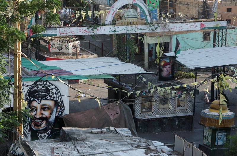 &copy; Reuters. Entrada do campo de refugiados de Ain el-Hilweh
30/07/2023
REUTERS/Aziz Taher